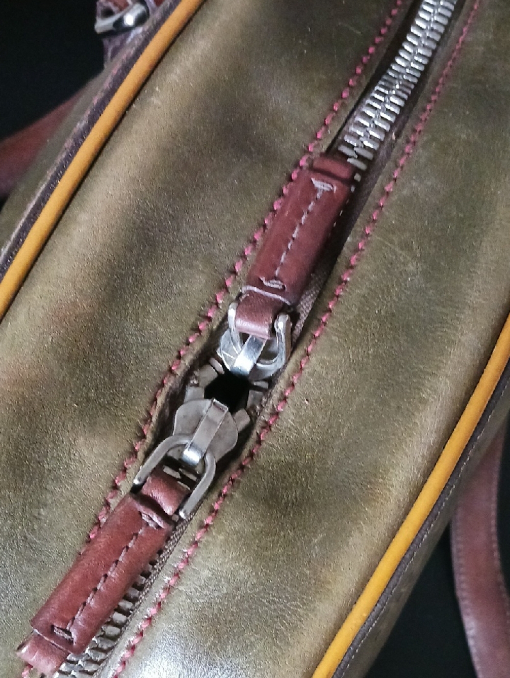PRADA VTG OLIVE AND BROWN AS IS. - Picture 3 of 8